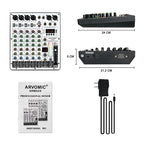 ARMX-6 6-Channel Audio Mixer with USB, Bluetooth, 16 DSP Effects, and 3-Band EQ
