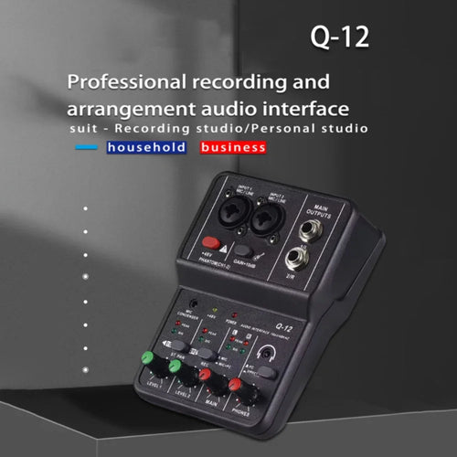 2-Channel USB Audio Interface Mixer Q12