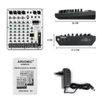 ARMX-6 6-Channel Audio Mixer with USB, Bluetooth, 16 DSP Effects, and 3-Band EQ