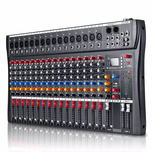 16-Channel USB DJ Mixer with Bluetooth