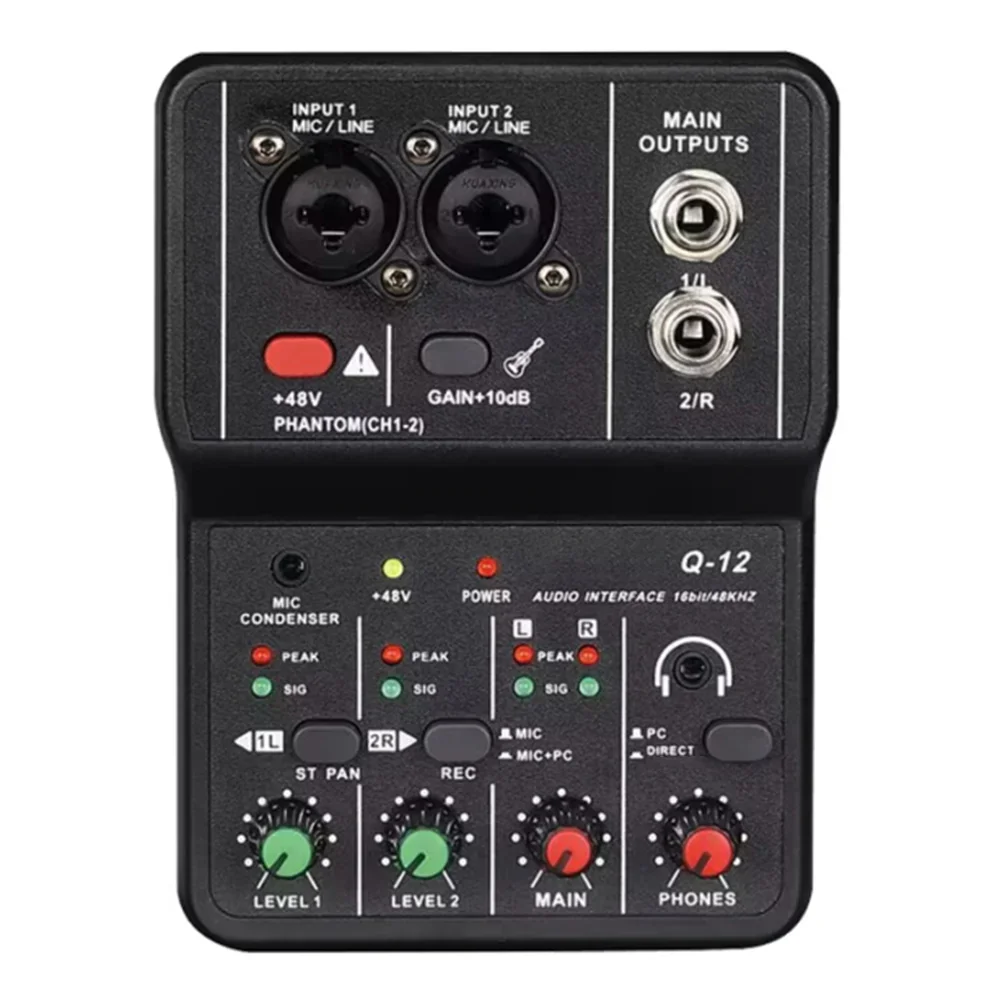 2-Channel USB Audio Interface Mixer Q12