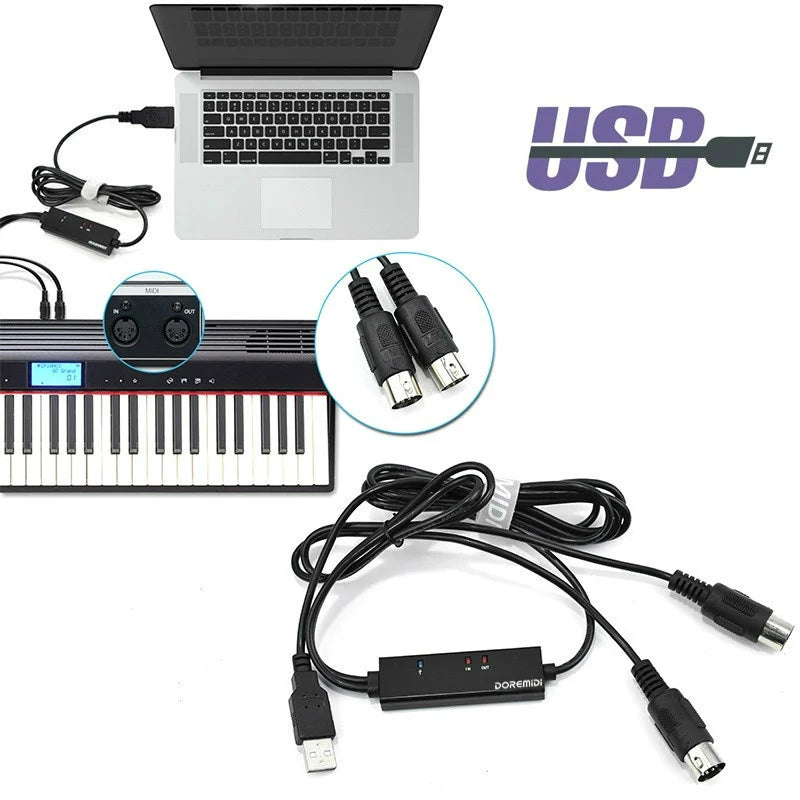 USB MIDI Interface Cable MTU-10