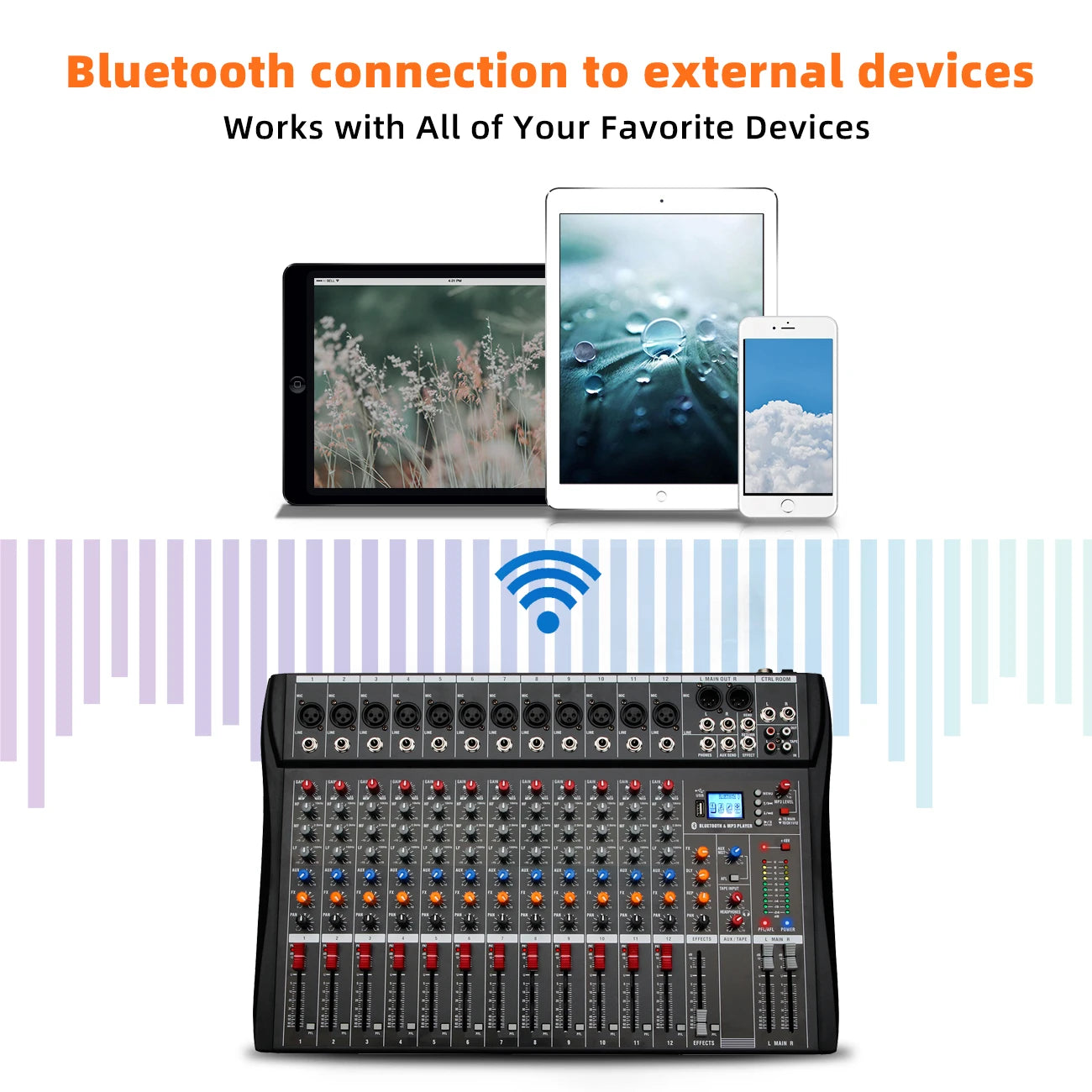 6//8/12 Channel Professional Audio Mixer  Studio Audio Console USB MP3 Input 48v Phantom Power DJ Console