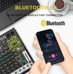 TKLBLS 6-Channel Audio Mixer USB Bluetooth DJ Studio Console
