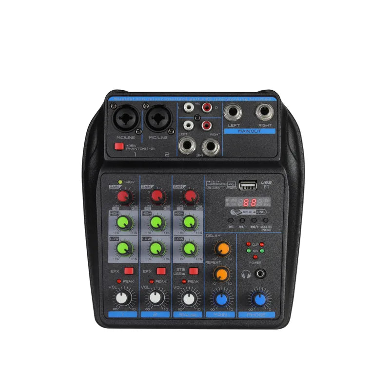 4-Channel DJ Mixer with Bluetooth & USB