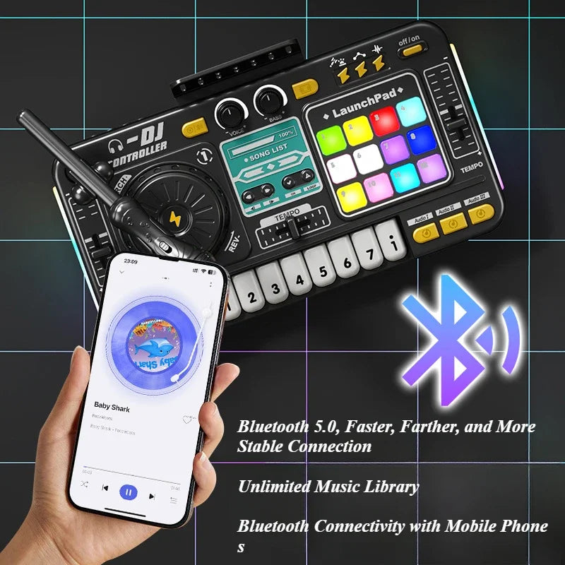 Kid DJ Mixer with Bluetooth Keyboard