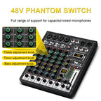 TKLBLS 6-Channel Audio Mixer USB Bluetooth DJ Studio Console