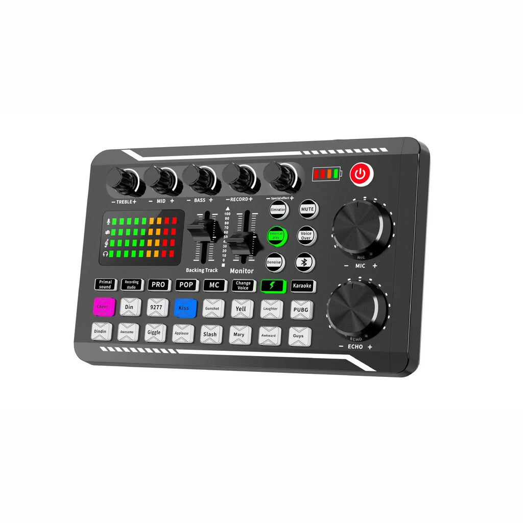 Live Sound Card and Audio Interface with DJ Mixer Effects, Voice Changer
