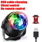 RGB Rotating Disco Ball Light with Sound Control