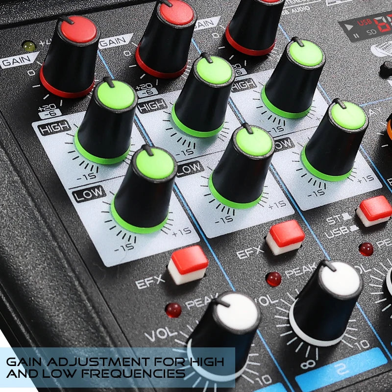 4-Channel DJ Mixer with Bluetooth & USB