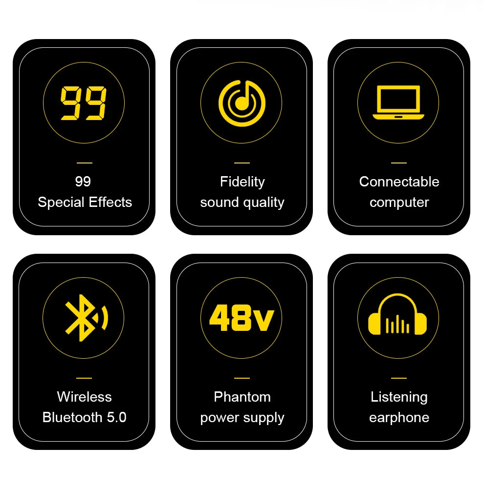 TKLBLS 6-Channel Audio Mixer USB Bluetooth DJ Studio Console