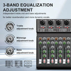 BOMGE 4 Channel 256DSP USB Bluetooth Audio Mixer