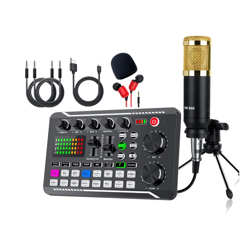 Live Sound Card and Audio Interface with DJ Mixer Effects, Voice Changer