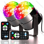 RGB Rotating Disco Ball Light with Sound Control