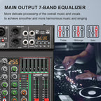 BOMGE 4 Channel 256DSP USB Bluetooth Audio Mixer