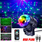 RGB Rotating Disco Ball Light with Sound Control